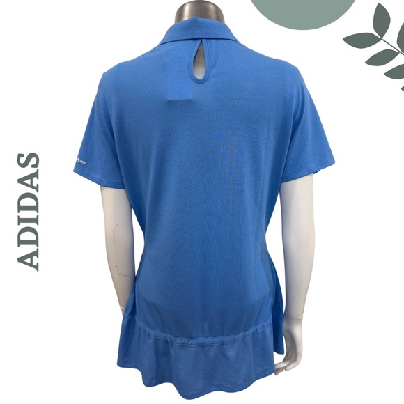 Adidas Predator Ridge Golf Shirt – Light Blue, Flared Drawstring Hem Size Large - Picture 5 of 9
